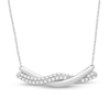 Thumbnail Image 0 of 1/2 CT. T.W. Diamond Braid Necklace in 10K White Gold – 19"