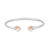 Thumbnail Image 0 of 1/10 CT. T.W. Diamond Double Heart Flexible Bangle in Sterling Silver and 10K Rose Gold