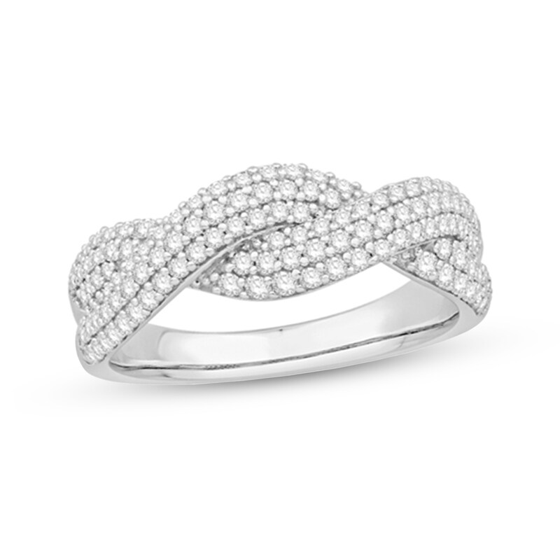 Main Image 1 of 3/4 CT. T.W. Diamond Braid Ring in 10K White Gold