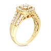 Thumbnail Image 3 of 1 CT. T.W. Multi-Diamond Cushion Frame Multi-Row Engagement Ring in 10K Gold