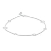 Thumbnail Image 1 of Alternating Hearts Station Anklet in 10K White Gold - 10"