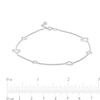Thumbnail Image 3 of Alternating Hearts Station Anklet in 10K White Gold - 10"