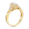 Thumbnail Image 3 of 5/8 CT. T.W. Marquise Diamond Frame Past Present Future® Twist Shank Engagement Ring in 10K Gold (I/I2)