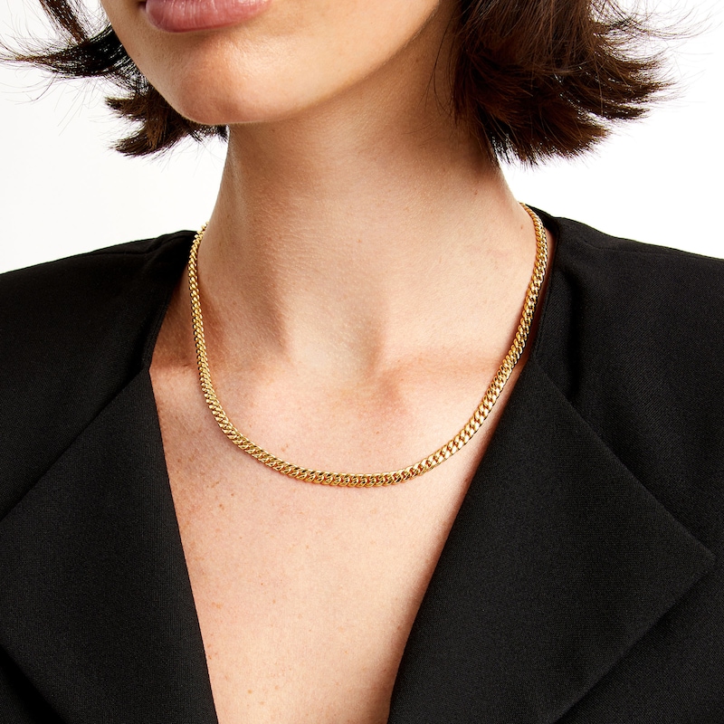 Main Image 2 of 4.5mm Cuban Curb Chain Necklace in Hollow 10K Gold - 18"