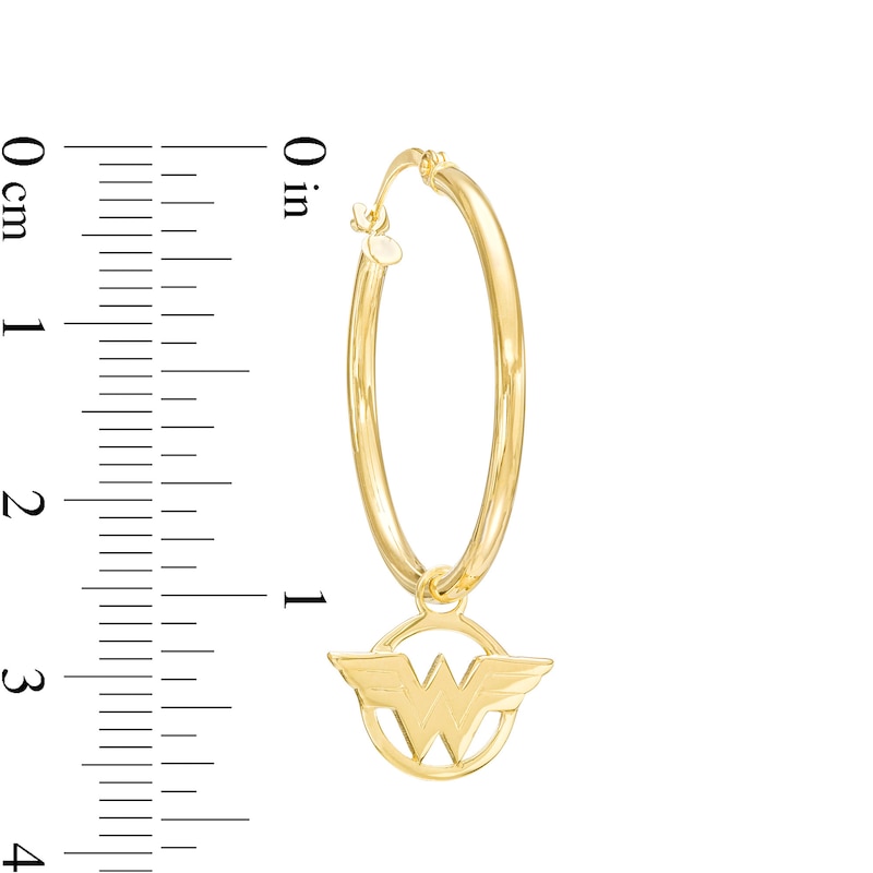 Main Image 2 of Wonder Woman™ Collection Logo Hoop Earrings in 10K Gold