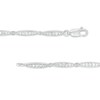 Thumbnail Image 3 of Lab-Created Emerald and White Sapphire Frame Five Stone Station Bracelet in Sterling Silver - 7.25"
