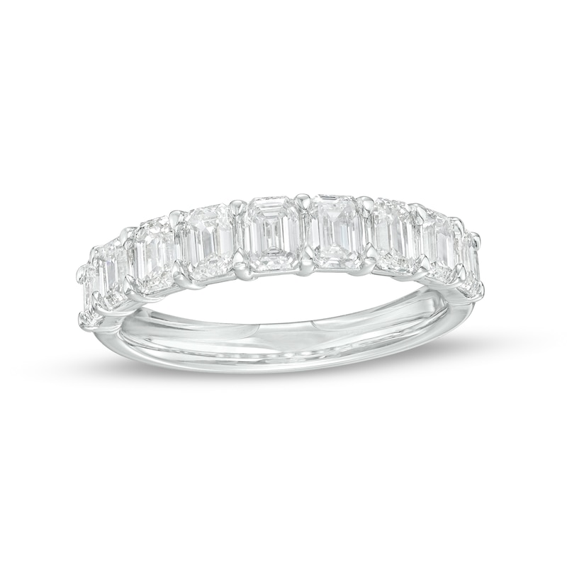 Main Image 1 of 1-3/4 CT. T.W. Certified Emerald-Cut Diamond Anniversary Band in 14K White Gold (I/SI2)