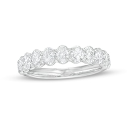 1-3/4 CT. T.W. Certified Oval Diamond Anniversary Band in 14K White Gold (I/SI2)
