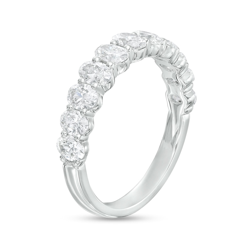 Main Image 3 of 1-3/4 CT. T.W. Certified Oval Diamond Anniversary Band in 14K White Gold (I/SI2)