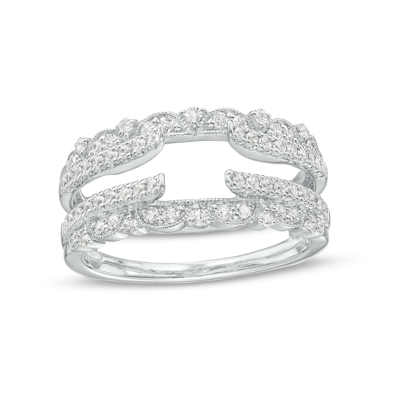 Main Image 1 of 1/2 CT. T.W. Diamond Double Row Solitaire Enhancer in 14K White Gold