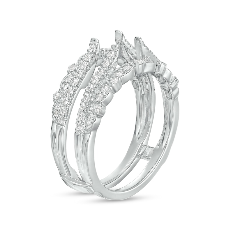 Main Image 2 of 1/2 CT. T.W. Diamond Double Row Solitaire Enhancer in 14K White Gold