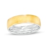 Men's 6.0mm Brushed Inlay Wedding Band In 14K Two-Tone Gold - Size 10