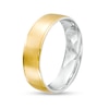 Thumbnail Image 2 of Men's 6.0mm Brushed Inlay Wedding Band in 14K Two-Tone Gold - Size 10