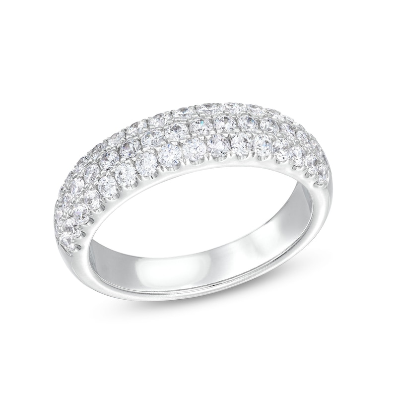 1 CT. T.W. Certified Diamond Triple Row Band in 14K White Gold (I/SI2)