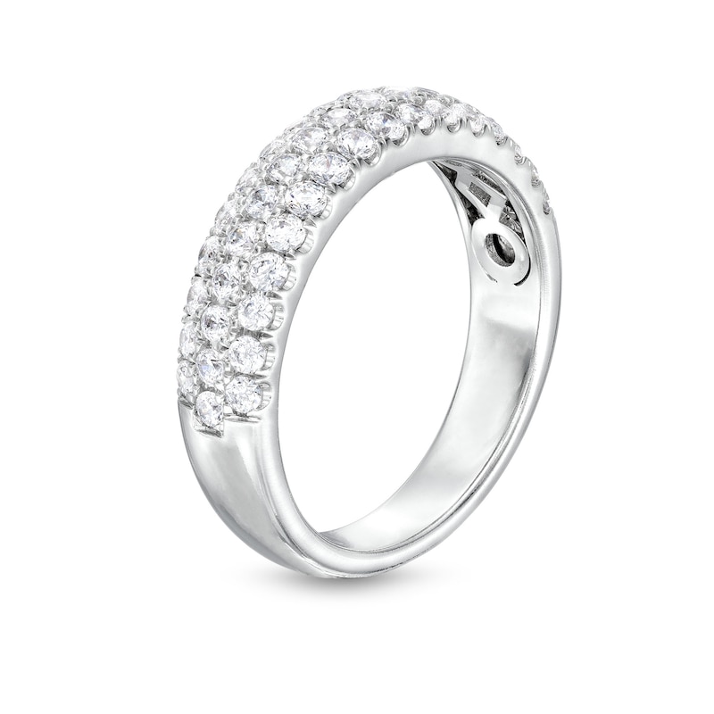 1 CT. T.W. Certified Diamond Triple Row Band in 14K White Gold (I/SI2)