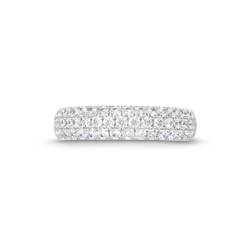 1 CT. T.W. Certified Diamond Triple Row Band in 14K White Gold (I/SI2)