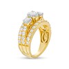 Thumbnail Image 3 of 2 CT. T.W. Diamond Past Present Future® Triple Row Engagement Ring in 14K Gold