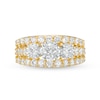 Thumbnail Image 4 of 2 CT. T.W. Diamond Past Present Future® Triple Row Engagement Ring in 14K Gold
