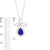 Thumbnail Image 3 of Pear-Shaped Blue and White Lab-Created Infinity Angel Pendant in Sterling Silver