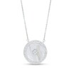 Thumbnail Image 1 of Mother of Pearl and White Lab-Created Sapphire Double Frame Necklace in Sterling Silver