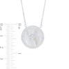 Thumbnail Image 3 of Mother of Pearl and White Lab-Created Sapphire Double Frame Necklace in Sterling Silver