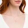 Thumbnail Image 2 of Pear-Shaped White Lab-Created Sapphire Ichthus Necklace in Sterling Silver