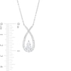 Thumbnail Image 2 of Pear-Shaped White Lab-Created Sapphire Ichthus Necklace in Sterling Silver