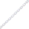 Thumbnail Image 1 of Lab-Created Opal and White Sapphire Alternating Line Bracelet in Sterling Silver - 7.5"