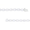 Thumbnail Image 3 of Lab-Created Opal and White Sapphire Alternating Line Bracelet in Sterling Silver - 7.5"