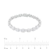 Thumbnail Image 4 of Lab-Created Opal and White Sapphire Alternating Line Bracelet in Sterling Silver - 7.5"