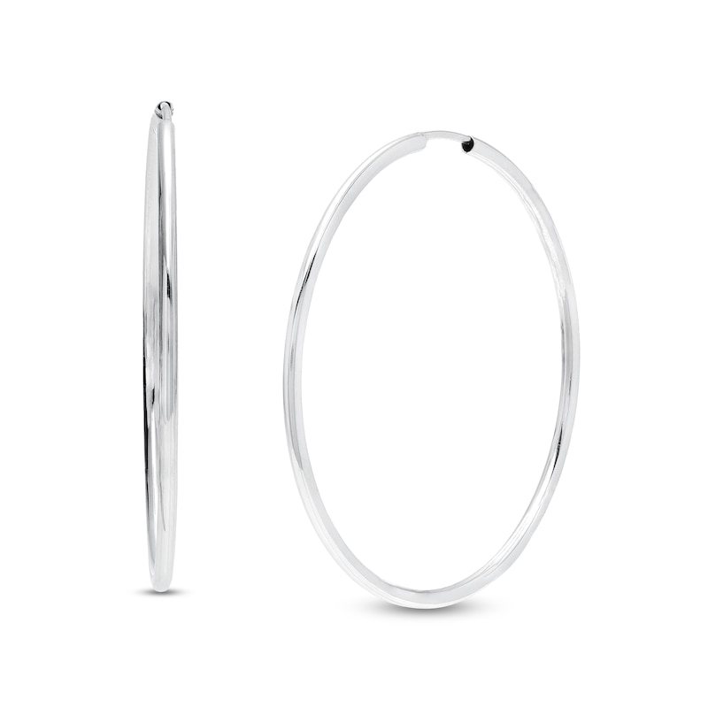 40.0mm Endless Hoop Earrings in 14K White Gold