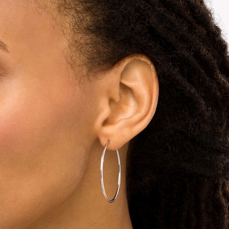 40.0mm Endless Hoop Earrings in 14K White Gold