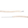 Thumbnail Image 3 of 7.0-7.5mm Freshwater Cultured Pearl Strand with White Lab-Created Sapphire Heart Tag Necklace in Sterling Silver-17"
