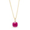 Thumbnail Image 1 of 8.0mm Cushion-Cut Lab-Created Ruby and Diamond Accent "X" Drop Pendant in 10K Gold