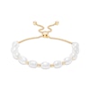 Thumbnail Image 1 of Sideways Baroque Freshwater Cultured Pearl Bolo Bracelet in Sterling Silver with 18K Gold Plate-9.0"