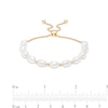 Thumbnail Image 3 of Sideways Baroque Freshwater Cultured Pearl Bolo Bracelet in Sterling Silver with 18K Gold Plate-9.0"
