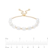 Thumbnail Image 2 of Sideways Baroque Cultured Freshwater Pearl Bolo Bracelet in Sterling Silver with 18K Gold Plate - 9.0"