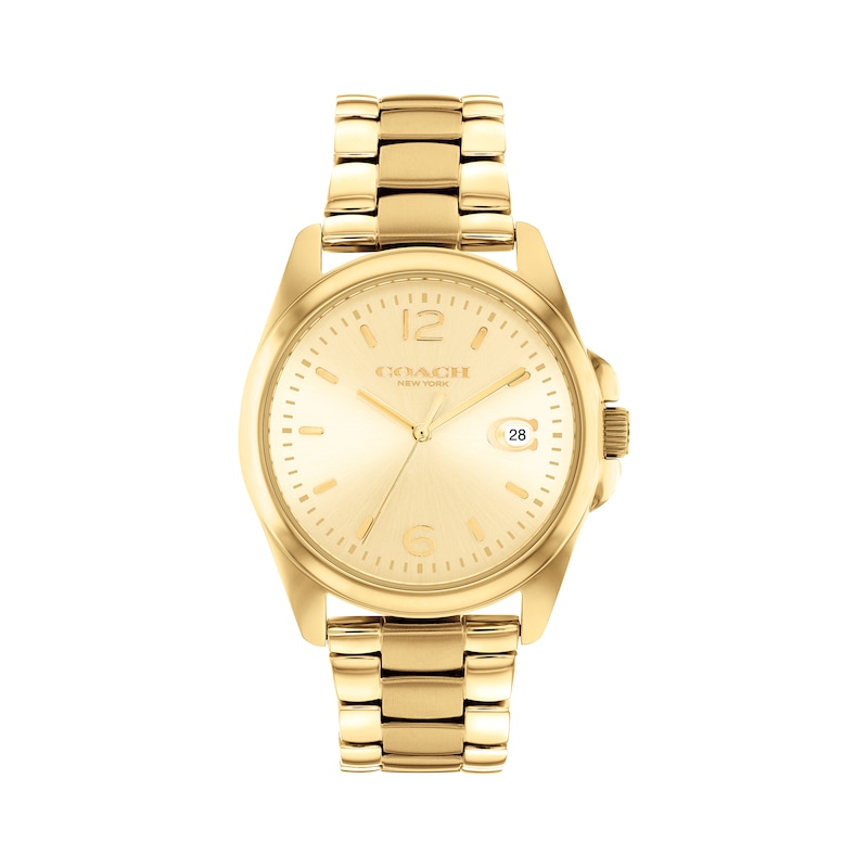 Main Image 1 of Ladies' Coach Greyson Gold-Tone IP Watch with Gold-Tone Sunray Dial (Model: 14503911)