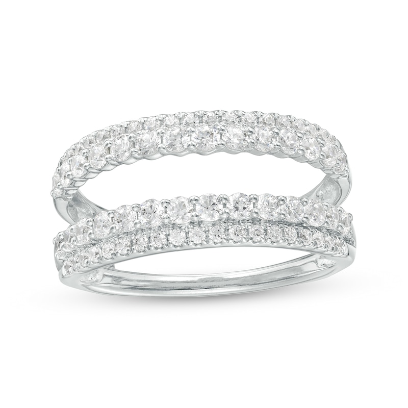 Main Image 1 of 1 CT. T.W. Diamond Double Row Solitaire Enhancer in 14K White Gold