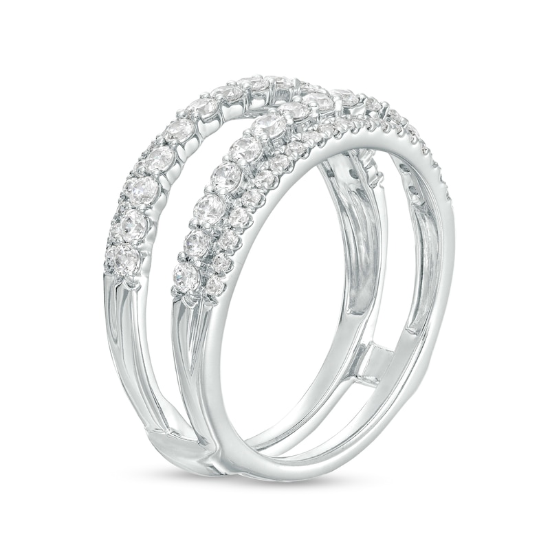 Main Image 2 of 1 CT. T.W. Diamond Double Row Solitaire Enhancer in 14K White Gold