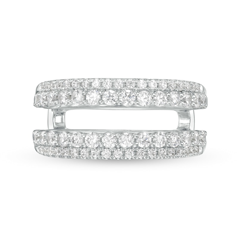Main Image 3 of 1 CT. T.W. Diamond Double Row Solitaire Enhancer in 14K White Gold