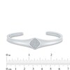 Thumbnail Image 2 of 1/4 CT. T.W. Diamond Tilted Square Bangle in Sterling Silver – 6.75"