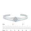 Thumbnail Image 1 of 1/4 CT. T.W. Diamond Tilted Square Bangle in Sterling Silver – 6.75"