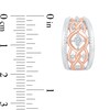 Thumbnail Image 2 of 1/8 CT. T.W. Diamond Twist Hoop Earrings in Sterling Silver with 14K Rose Gold Plate