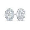 Thumbnail Image 1 of 1/4 CT. T.W. Diamond Oval-Shaped Frame Stud Earrings in 10K White Gold