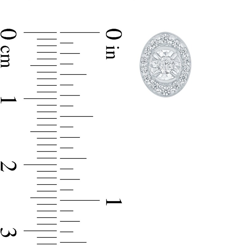 Main Image 2 of 1/4 CT. T.W. Diamond Oval-Shaped Frame Stud Earrings in 10K White Gold