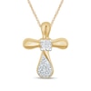 Thumbnail Image 1 of 1/8 CT. T.W. Diamond Cross Pendant in 10K Gold