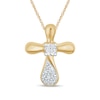 Thumbnail Image 0 of 1/8 CT. T.W. Diamond Cross Pendant in 10K Gold