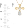 Thumbnail Image 2 of 1/8 CT. T.W. Diamond Cross Pendant in 10K Gold