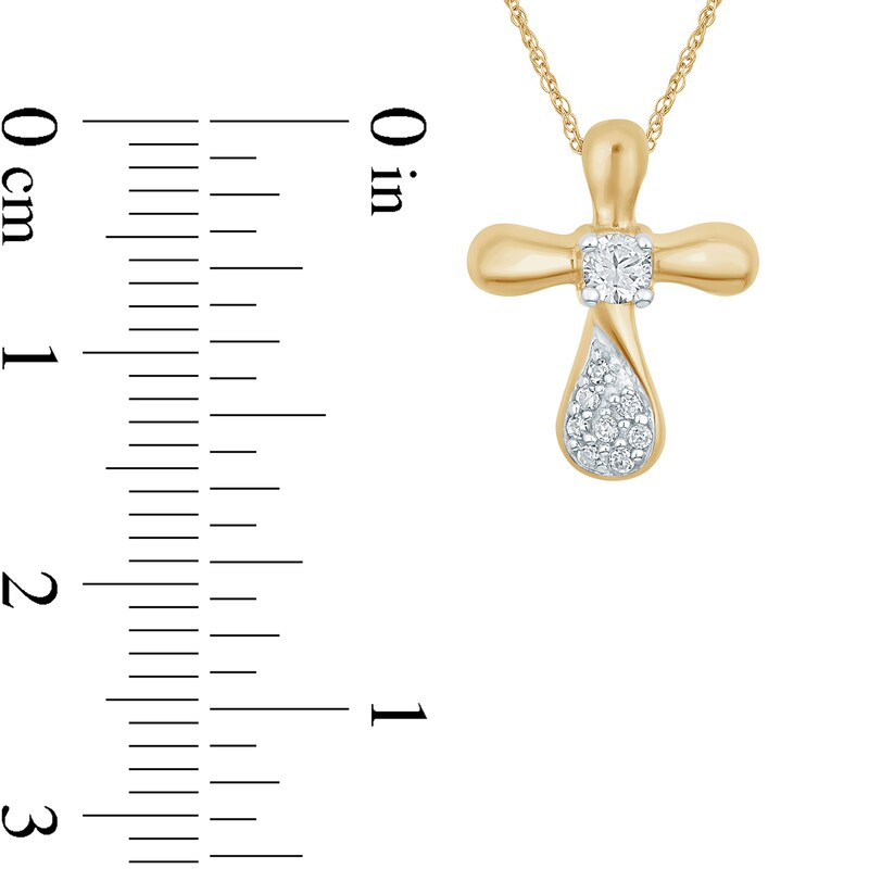 1/8 CT. T.W. Diamond Cross Pendant in 10K Gold